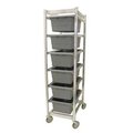 Daphnes Dinnette 6 Lug Knock Down Aluminum Carts, 70.5 x 20 x 27 in. DA17062